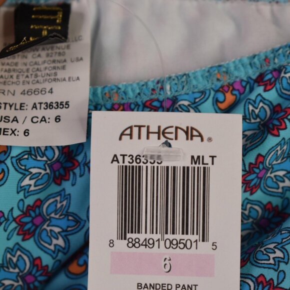 Athena Swim Bottoms 6 Womens Multicolor Swimwear Boho Ruffle Paisley Print - Picture 5 of 9